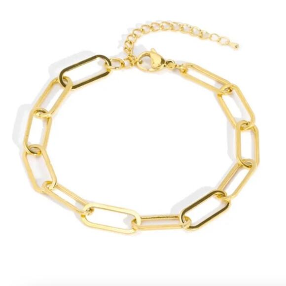 2/$30 Gold Chain Bracelet NEW Gold Tone Perfect for Layering Trendy Chain Link - Picture 6 of 6